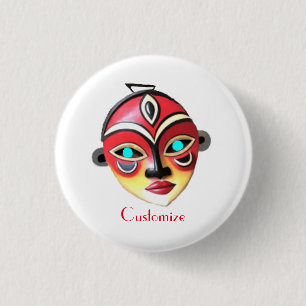 Afrikaans Meisjes Gezichtsmasker Thunder_Cove  Ronde Button 3,2 Cm