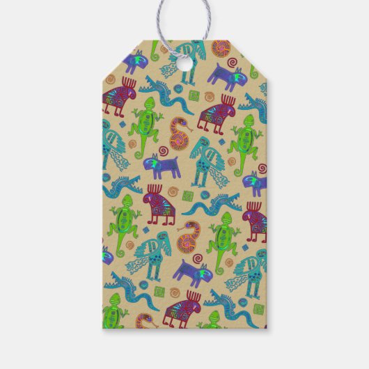 Afrikaans Mexicaans primitief tribaal patroon 1 Cadeaulabel (Voorkant)