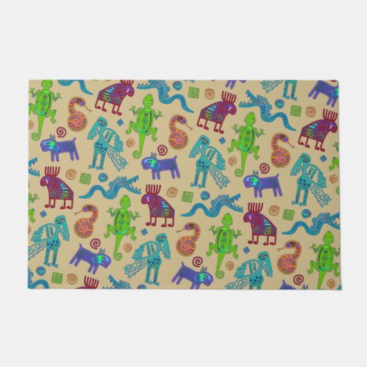 Afrikaans Mexicaans primitief tribaal patroon 1 Deurmat (Voorkant)