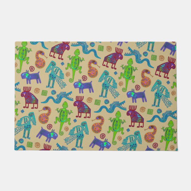 Afrikaans Mexicaans primitief tribaal patroon 1 Deurmat (Voorkant)