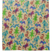 Afrikaans Mexicaans primitief tribaal patroon 1 Douchegordijn (Voorkant)