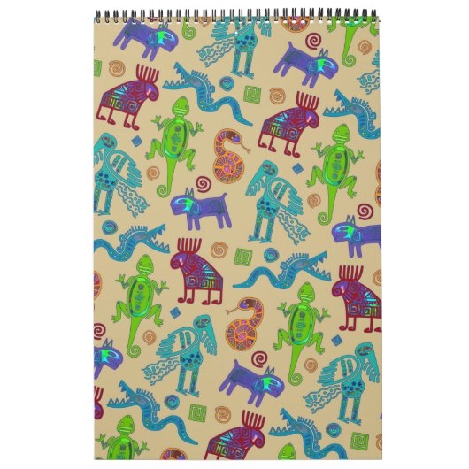 Afrikaans Mexicaans primitief tribaal patroon 1 Kalender (Hoes)