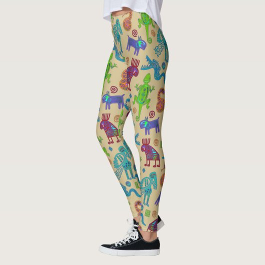 Afrikaans Mexicaans primitief tribaal patroon 1 Leggings (Links)