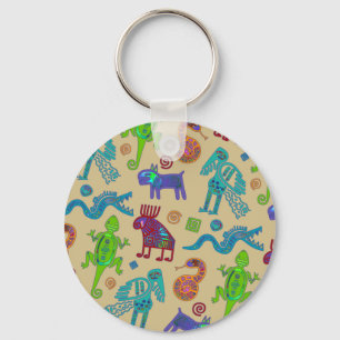 Afrikaans Mexicaans primitief tribaal patroon 1 Sleutelhanger