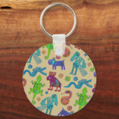 Afrikaans Mexicaans primitief tribaal patroon 1 Sleutelhanger (Voorkant)