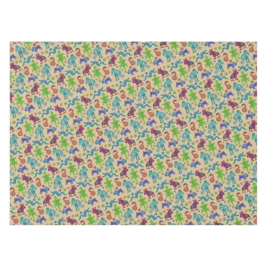 Afrikaans Mexicaans primitief tribaal patroon 1 Tafelkleed (Voorkant (Horizontaal))