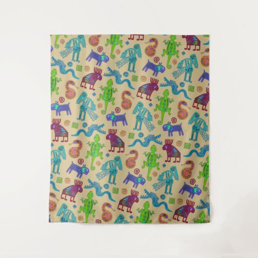 Afrikaans Mexicaans primitief tribaal patroon 1 Wandkleed (Voorkant)