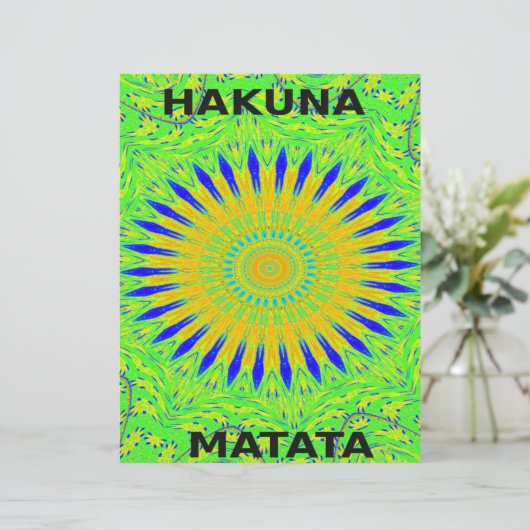 Afrikaans Motief Ontwerp in Groene en Gouden Kunst (Staand voorkant)