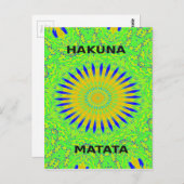 Afrikaans Motief Ontwerp in Groene en Gouden Kunst Briefkaart (Voorkant / Achterkant)