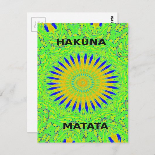 Afrikaans Motief Ontwerp in Groene en Gouden Kunst Briefkaart (Voorkant / Achterkant)