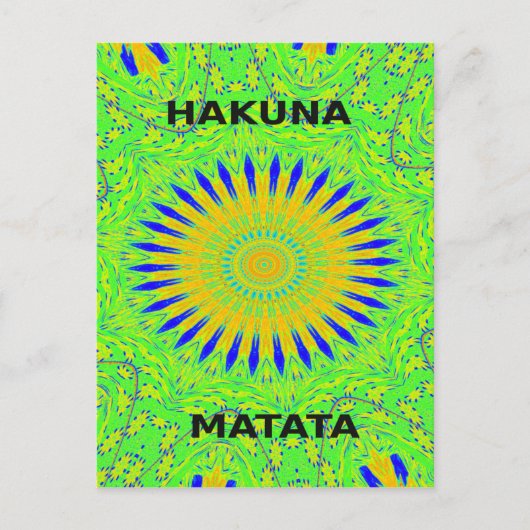 Afrikaans Motief Ontwerp in Groene en Gouden Kunst Briefkaart (Voorkant)