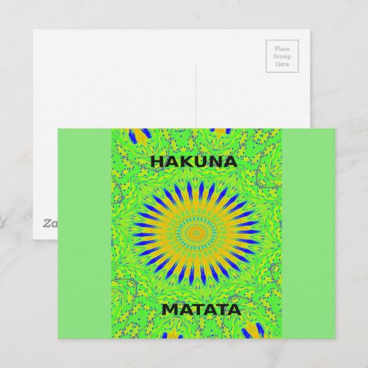 Afrikaans Motief Ontwerp in Groene en Gouden Kunst Briefkaart (Voorkant / Achterkant)