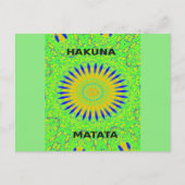 Afrikaans Motief Ontwerp in Groene en Gouden Kunst Briefkaart (Voorkant)