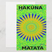 Afrikaans Motief Ontwerp in Groene en Gouden Kunst Briefpapier (Voorkant / Achterkant)