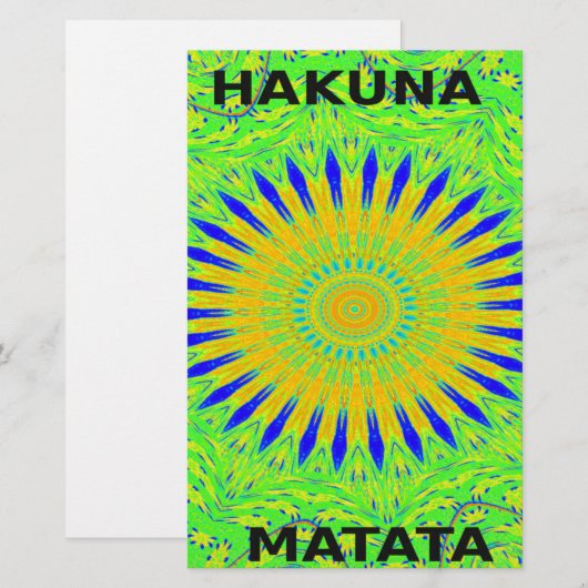 Afrikaans Motief Ontwerp in Groene en Gouden Kunst Briefpapier (Voorkant / Achterkant)