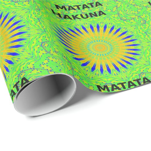 Afrikaans Motief Ontwerp in Groene en Gouden Kunst Cadeaupapier (Rol Hoek)