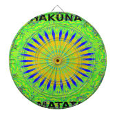 Afrikaans Motief Ontwerp in Groene en Gouden Kunst Dartbord (Voorkant)