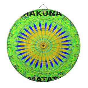 Afrikaans Motief Ontwerp in Groene en Gouden Kunst Dartbord