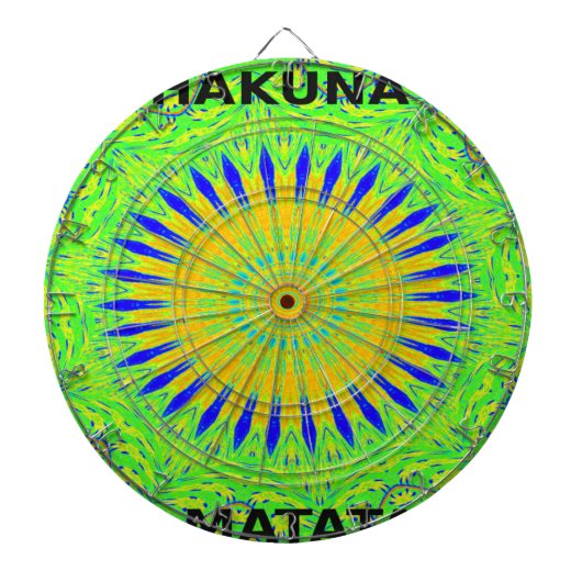 Afrikaans Motief Ontwerp in Groene en Gouden Kunst Dartbord (Voorkant)