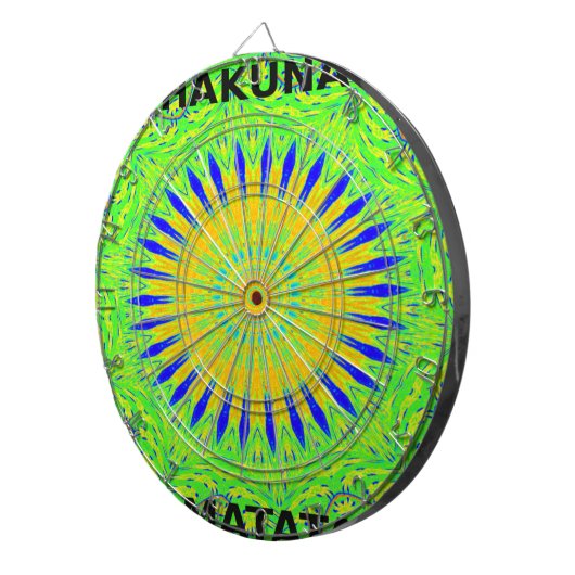 Afrikaans Motief Ontwerp in Groene en Gouden Kunst Dartbord (Voorkant Rechts)