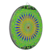 Afrikaans Motief Ontwerp in Groene en Gouden Kunst Dartbord (Voorkant Links)