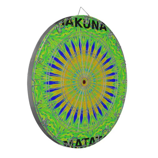 Afrikaans Motief Ontwerp in Groene en Gouden Kunst Dartbord (Voorkant Links)