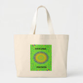 Afrikaans Motief Ontwerp in Groene en Gouden Kunst Grote Tote Bag (Voorkant)