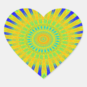 Afrikaans Motief Ontwerp in Groene en Gouden Kunst Hart Sticker