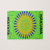 Afrikaans Motief Ontwerp in Groene en Gouden Kunst Legpuzzel (Horizontaal)