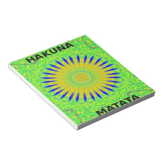 Afrikaans Motief Ontwerp in Groene en Gouden Kunst Notitieblok (Schuin)