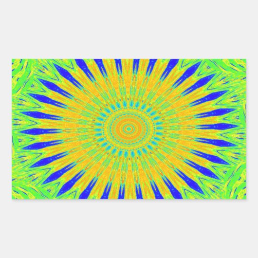 Afrikaans Motief Ontwerp in Groene en Gouden Kunst Rechthoekige Sticker (Voorkant)