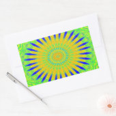 Afrikaans Motief Ontwerp in Groene en Gouden Kunst Rechthoekige Sticker (Envelop)