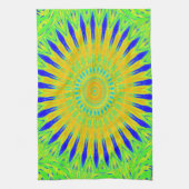 Afrikaans Motief Ontwerp in Groene en Gouden Kunst Theedoek (Verticaal)