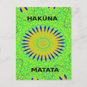 Afrikaans Motiefontwerp in Groen en Goud Kunstprin Briefkaart