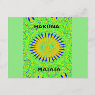 Afrikaans Motiefontwerp in Groen en Goud Kunstprin Briefkaart