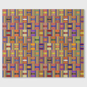 Afrikaans multi-kleurenGlas in lood Kente K45 Cadeaupapier (Vlak)