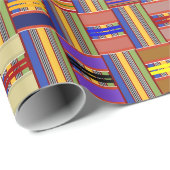 Afrikaans multi-kleurenGlas in lood Kente K45 Cadeaupapier (Rol Hoek)
