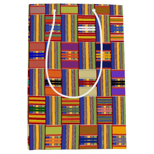 Afrikaans multi-kleurenGlas in lood Kente K45 Medium Cadeauzakje (Voorkant)