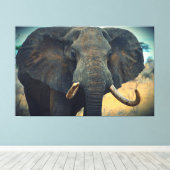 Afrikaans olifant omgepakt Canvas Afdruk (Insitu (Houten vloer))