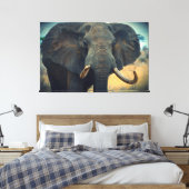 Afrikaans olifant omgepakt Canvas Afdruk (Insitu (Slaapkamer))