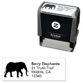 Afrikaans olifant silhouet retouradres  zelfinktende stempel (In situ)
