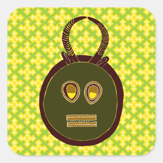 Afrikaans ontwerp #5 @ Stylnic Vierkante Sticker (Voorkant)