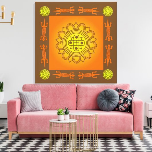 Afrikaans ontwerp canvas afdruk (Insitu (Woonkamer))