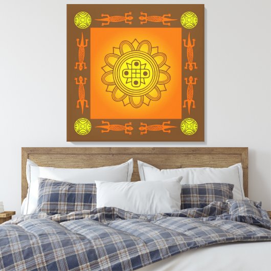 Afrikaans ontwerp canvas afdruk (Insitu (Slaapkamer))