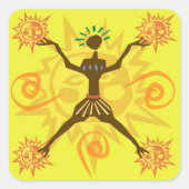 Afrikaans ontwerp vierkante sticker (Voorkant)