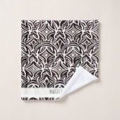Afrikaans Ornament subtiel zwart wit patroon Bad Handdoek (Wasdoekje)