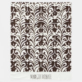 Afrikaans Ornament zwart wit Fleece Deken (Voorkant)