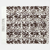 Afrikaans Ornament zwart wit Fleece Deken (Voorkant (Horizontaal))