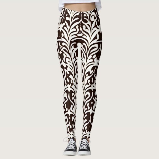Afrikaans Ornament zwart wit Leggings (Voorkant)