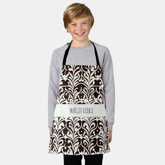 Afrikaans Ornament zwart wit Schort (Gedragen)